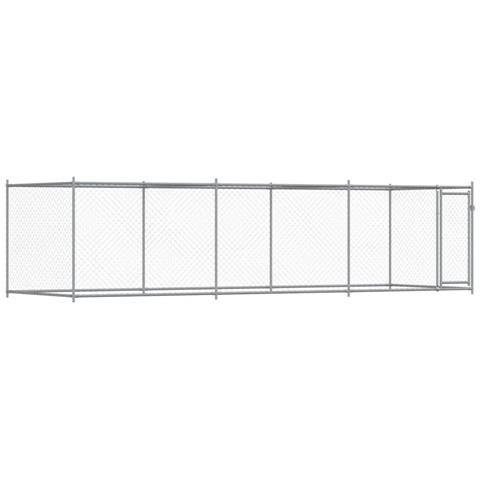 Gabbia Per Cani Con Porta Grigia 6x2x1,5 M In Acciaio Zincato - Foto 1