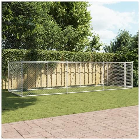 Gabbia Per Cani Con Porta Grigia 6x2x1,5 M In Acciaio Zincato - Foto 2