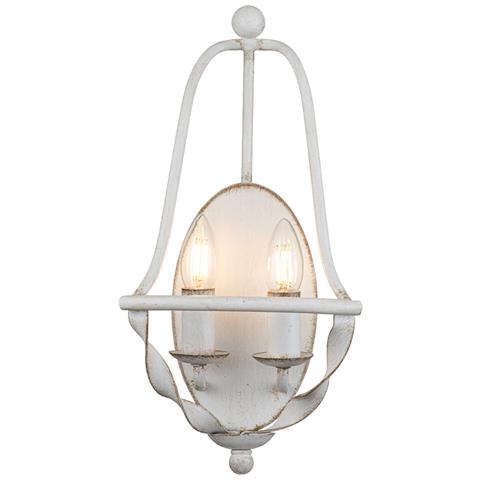 Applique Industrial Nordico Bradbury Acciaio Bianco Antico 2 Luci E14 - Foto 1