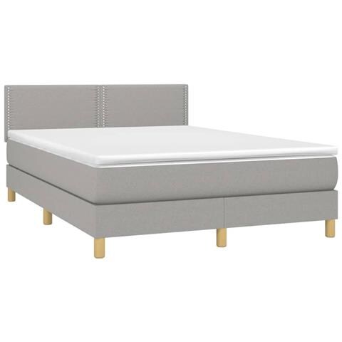 Giroletto A Molle Con Materasso Grigio Chiaro 140x200cm Tessuto - Foto 2