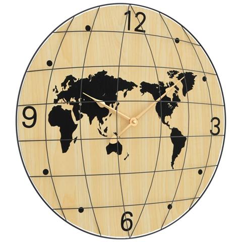 Orologio A Parete Giallo E Nero 50 Cm In Legno Multistrato - Foto 3
