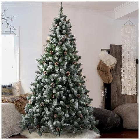 Albero Di Natale Innevato Marilleva 180cm 690 Rami Super Folto con Pigne - Foto 4