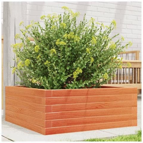 Fioriera Giardino Marrone Cera 60x60x23 cm Legno Massello Pino - Foto 2