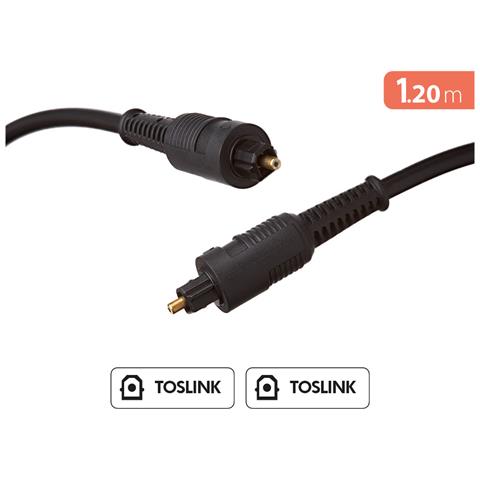 Cavo Audio In Fibra Ottica Toslink Maschio A Toslink Maschio 1,2 M, Nero - Foto 2