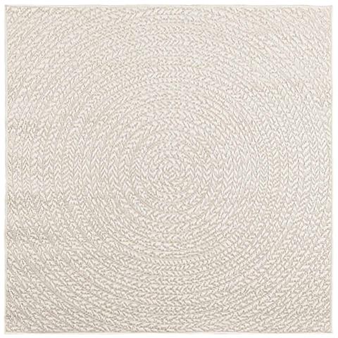 Tappeto Zizur Crema 120x120 Cm Aspetto Iuta Interni Ed Esterni - Foto 3