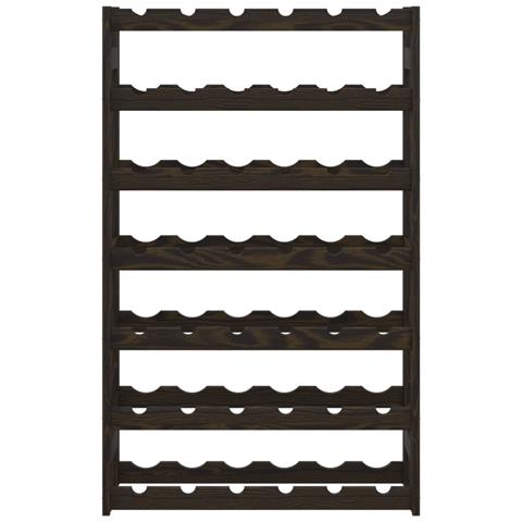 Portabottiglie Per 42 Bottiglie Nero Legno Massello Di Pino - Foto 3
