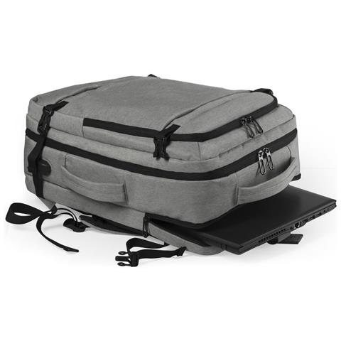 Dam Zaino Da Cabina Multiscomparto, Porta Laptop 17"". Presa Usb Esterna. Adattabile A Trolley. 32x20x46 Cm. Colore: Grigio - Foto 5