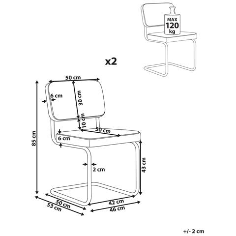 Set Di 2 Sedie Da Pranzo Irwin Velluto A Coste Tortora - Foto 8