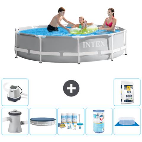 Piscina Fuori Terra - In Giro - 305x76 Cm - Grigio - Include Accessori Coordinati A2008 - Foto 1