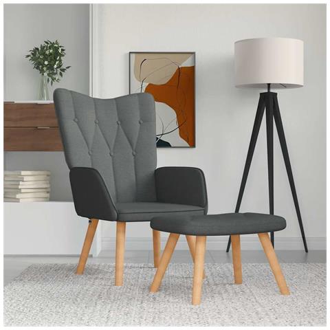 Lusso Casadino - Poltrona Relax Con Poggiapiedi Grigio Scuro In Tessuto - Foto 8