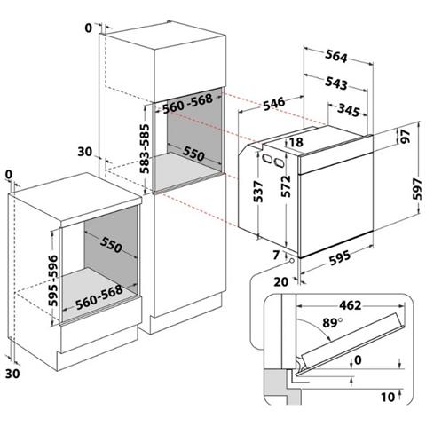 Forno Elettrico Incasso WOI68PT1SXAF 73 L Nero Acciaio Inox - Foto 5