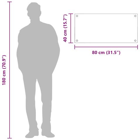 Schienale Cucina Grigio Scuro 80x40x0,6 cm in Vetro Temperato - Foto 5