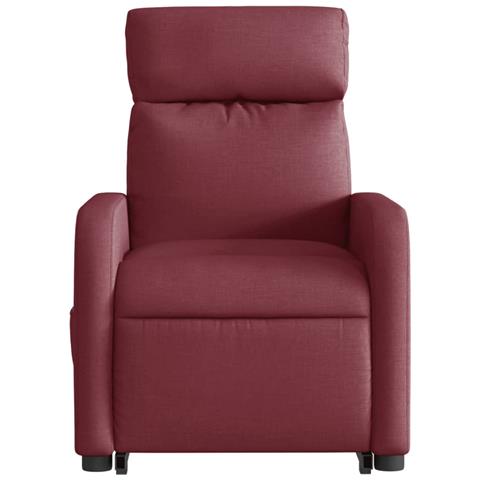 Poltrona Alzapersona Massaggio Reclinabile Rosso Vino Tessuto - Foto 9