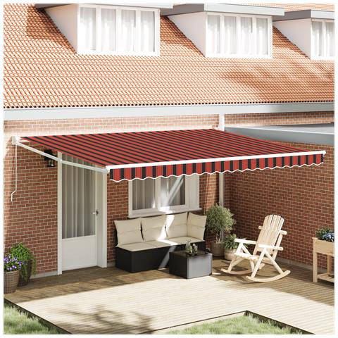 Tenda retrattile manuale arancione e marrone, 450x300 cm - Foto 2