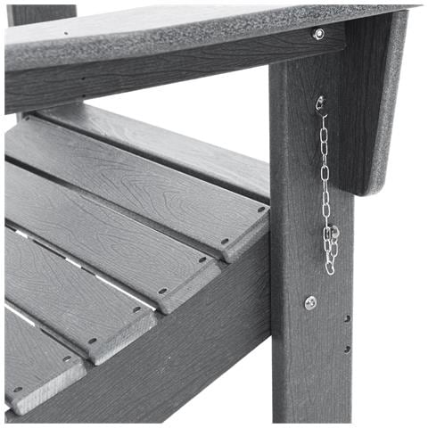 Set Lounge Giardino 3 Pezzi Grigio Chiaro HDPE, Sedia Adirondack Pieghevole Grigio Chiaro 74.5x80.5x90 cm HDPE, Tavolo Laterale Adirondack Grigio Chiaro 38x38x45 cm HDPE - Foto 9