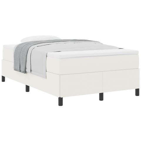 Struttura Letto Crema 120x190 cm in Tessuto A Coste - Foto 1