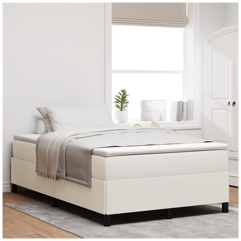 Struttura Letto Crema 120x190 cm in Tessuto A Coste - Foto 2