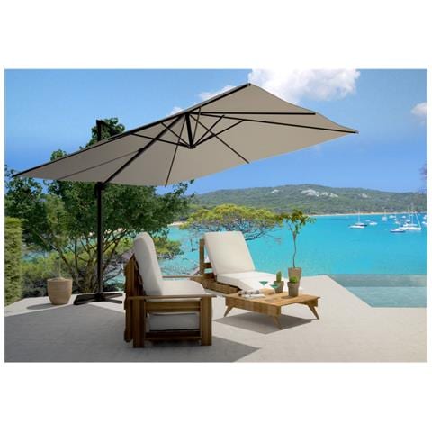 Cesare Reghoekige Parasol 3x4m Roterende Cantilever Ecru Met Deksel - Foto 2
