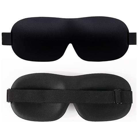 Mascherina Per Dormire Oscurante 3d Per Viaggio Aereo Con Design Ergonomico Black - Foto 1
