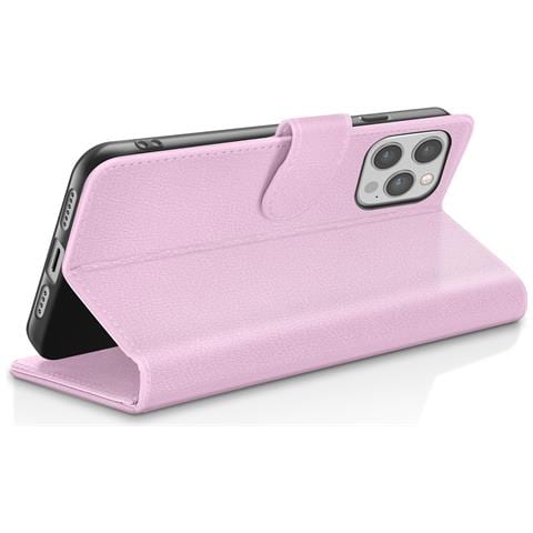 Custodia A Portafoglio Per Iphone 12 Pro Max Con Supporto E Linguetta Magnetica, Rosa - Foto 2