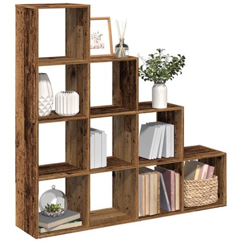 Libreria a 4 Ripiani Legno Vecchio 131,5x29x131,5 cm Truciolato - Foto 2