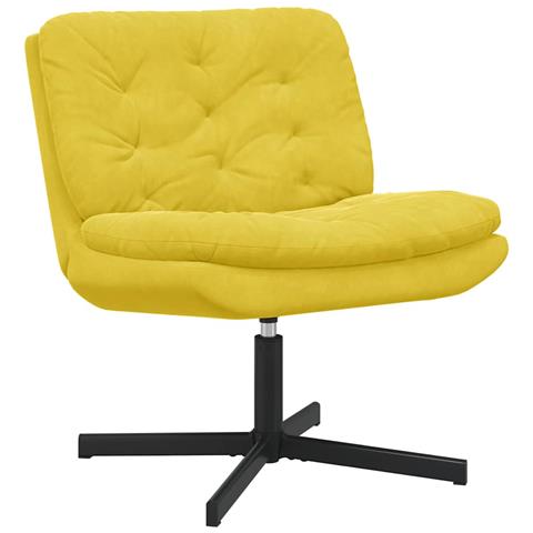 Poltrona Relax con Base Girevole Giallo 63 x 75 x 76 cm Velluto - Foto 1