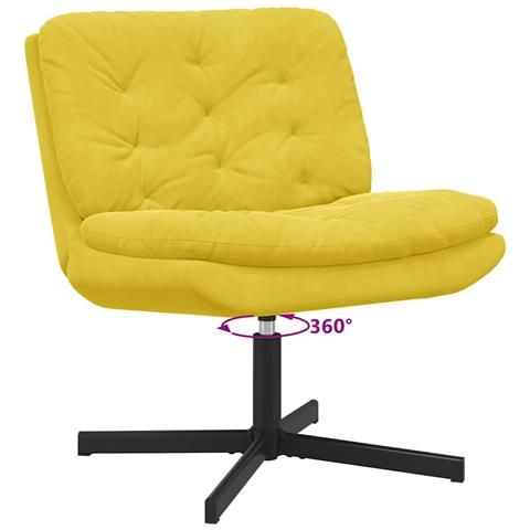 Poltrona Relax con Base Girevole Giallo 63 x 75 x 76 cm Velluto - Foto 9