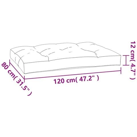 Cuscino per Pallet Beige 120x80x12 cm in Tessuto - Foto 9
