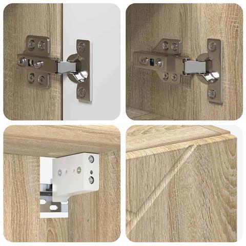Mobiletto per specchio con porta rovere sonoma 59 x 17 x 55 cm - Foto 9
