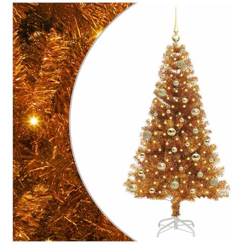 Albero di Natale con 150 LED con supporto Oro 150 cm PET - Foto 1