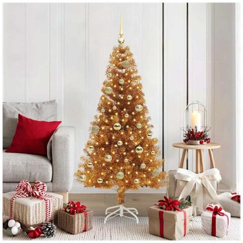 Albero di Natale con 150 LED con supporto Oro 150 cm PET - Foto 2