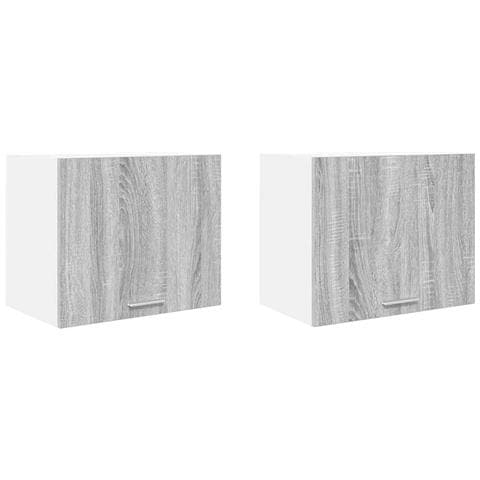 Armadio pensile con porta Riga 2 pcs Grigio Sonoma e Bianco - Foto 1