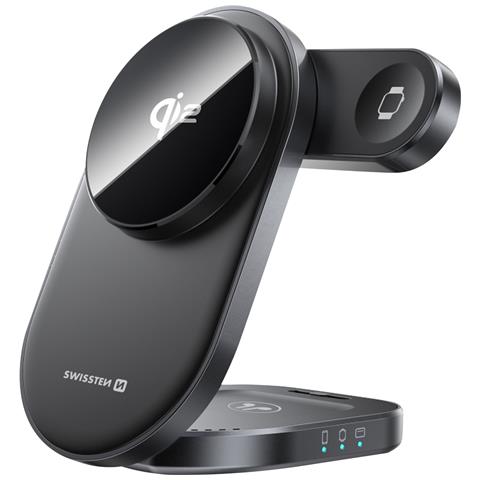 Stazione Di Ricarica Qi2 3 In 1 Per Iphone Magsafe / Airpods / Watch Pieghevole, Nero - Foto 1