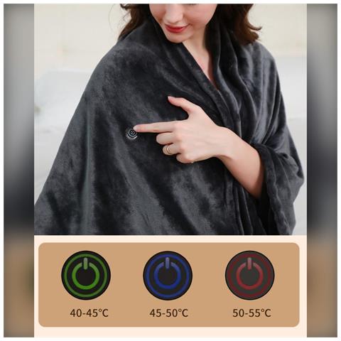 Coperta Multifunzionale Riscaldata A Forma Di Mantella - Alimentazione Usb, Temperatura Regolabile Darkgrey - Foto 2