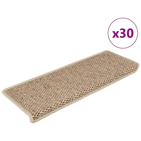 Tappeti Autoadesivi Scale Aspetto Sisal 30 pz 65x21x4 cm Sabbia - Foto 1