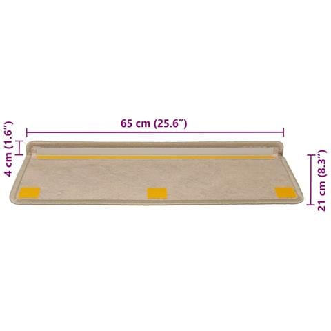 Tappeti Autoadesivi Scale Aspetto Sisal 30 pz 65x21x4 cm Sabbia - Foto 8
