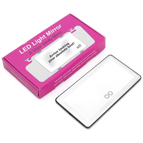 Specchietto Cosmetico Per Auto A Led Nero - Ricaricabile, Controllo Tattile, Luminosità Regolabile - Foto 2