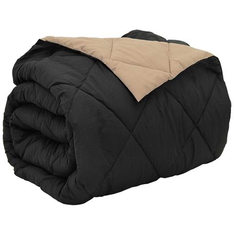 Piumone Completo Annuale Nero e Talpa 240 x 200 cm Microfibra - Foto 1