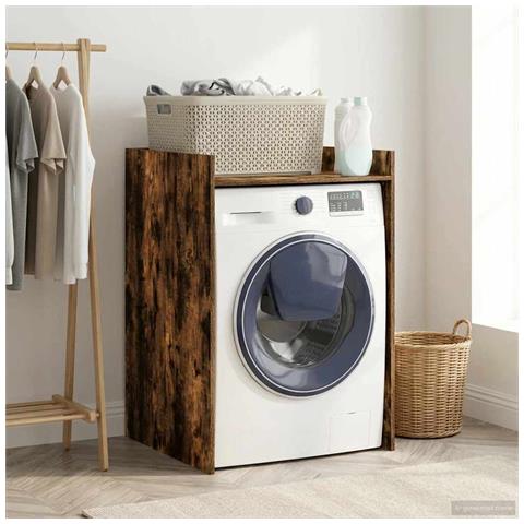 Mobiletto per lavatrice Rovere fumé 67,5 x 62 x 97 cm - Foto 2