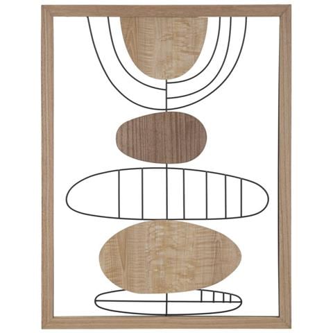 Decorazione In Metallo E Legno Geometrico 8-multicolore-mdf-60x2x80 Cm - Foto 1
