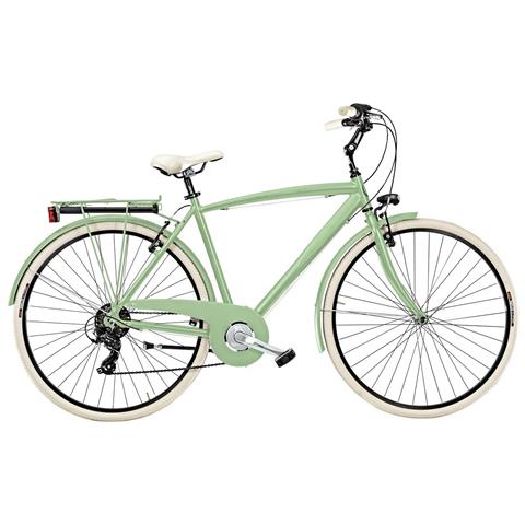 Bici Uomo Telaio Alluminio Linea Cottage Misura 28 Bicicletta Cambio 6v City Bike Vintage Completa Di Accessori Finiture Panna - 57 Verde Pastello Opaco - Foto 1