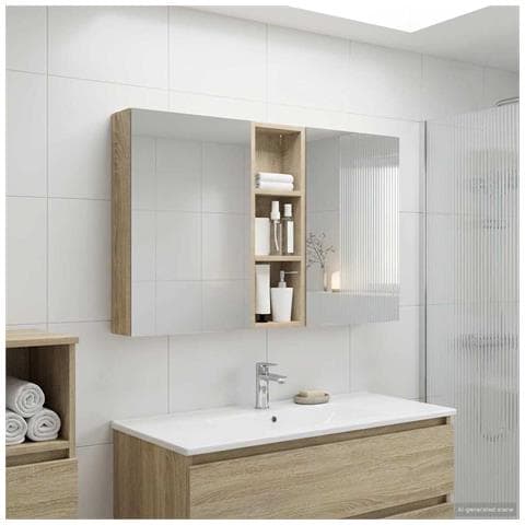 Set di Armadi da Bagno con porta 3 pcs 100 x 10,5 x 60,5 cm - Foto 2