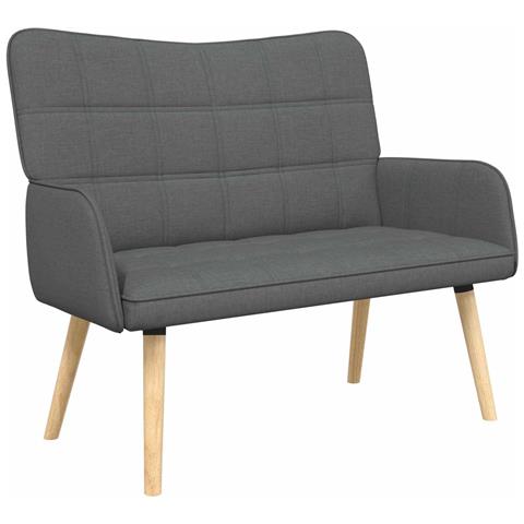 Sofa a Due Posti Grigio scuro 115 x 61 x 87 cm Tessuto - Foto 1
