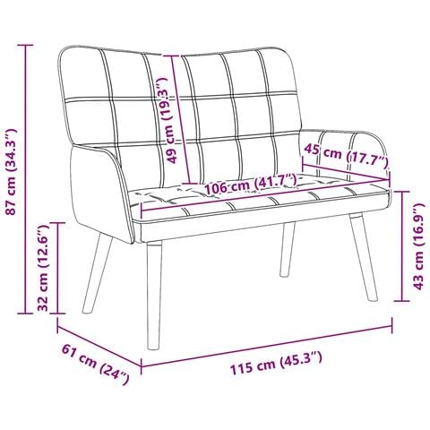 Sofa a Due Posti Grigio scuro 115 x 61 x 87 cm Tessuto - Foto 9