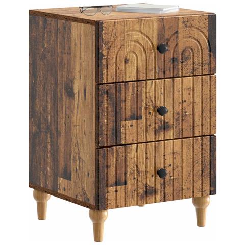 Armadio da Notte con cassetto Legno antico 43x 41 x 66,5 cm - Foto 2