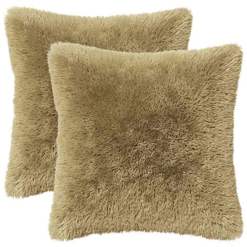 Cuscino con cuscino HEERLEN 2 pz Grigio Chiaro Fleece PV - Foto 1