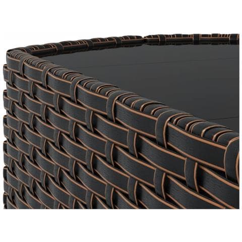 Set Mobili da Giardino 4 pz con Cuscini in Polyrattan Marrone - Foto 9