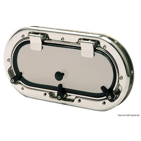 Oblò inox ellittico 460 x 200 mm - Foto 1