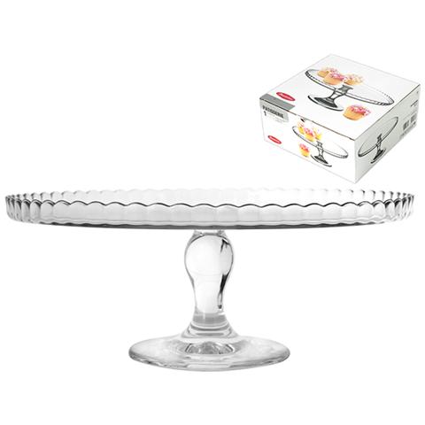 Vetro Trasparente/Rosso Pasabahce 95200 Alzata con Cupola Patisserie Vassoi da Arredo Tavola 