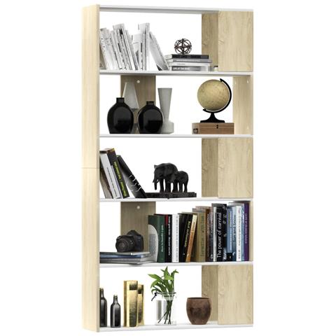 Libreria /Divisorio Bianco e Rovere Sonoma 80x24x159 cm - Foto 2